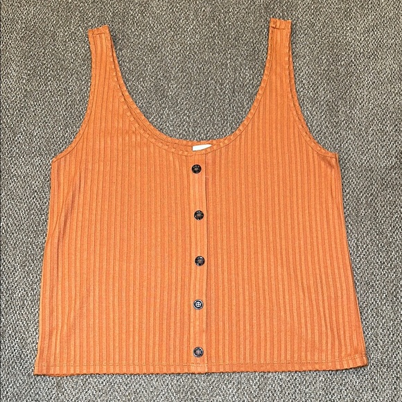 H&M Tops - H&M Orange Ribbed Tank Top with Buttons